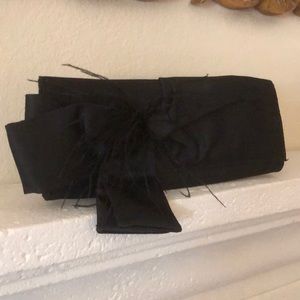 Black Satin Feather Clutch